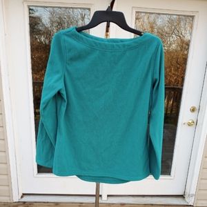Lands' End Teal Fleece Pullover Size Petite Small